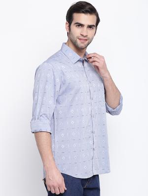 grey printed casual shirt - 17284560 - Standard Image - 2