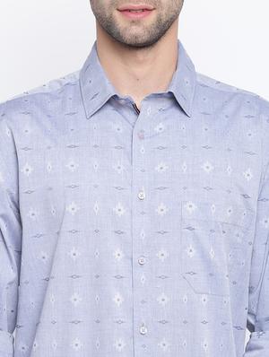 grey printed casual shirt - 17284560 - Standard Image - 5