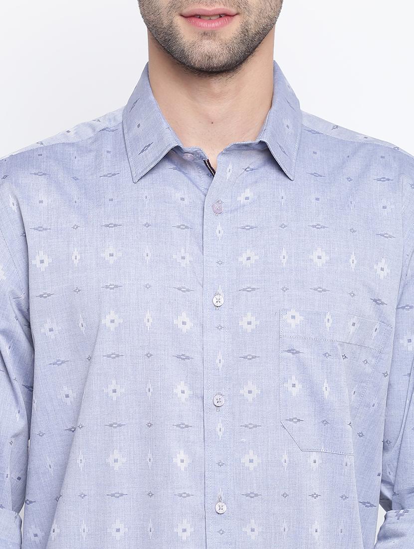 grey printed casual shirt - 17284560 - Zoom Image - 5