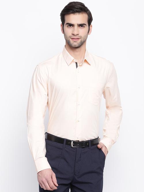 yellow solid formal shirt - 17284562 - Standard Image - 1