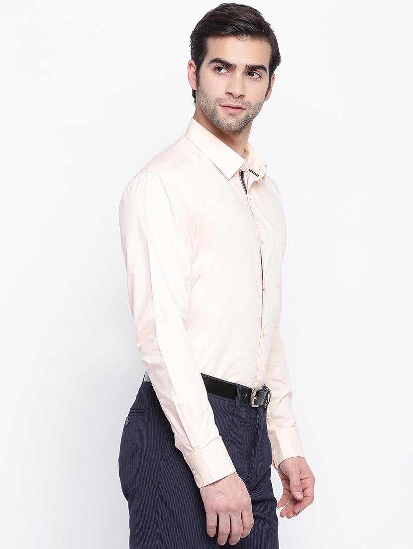 yellow solid formal shirt - 17284562 - Zoom Image - 2