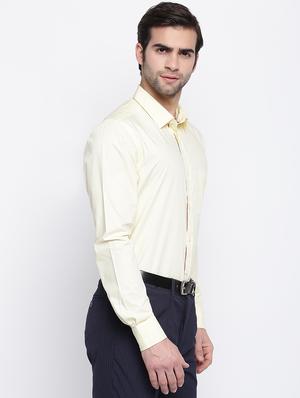 yellow solid formal shirt - 17284565 - Standard Image - 2