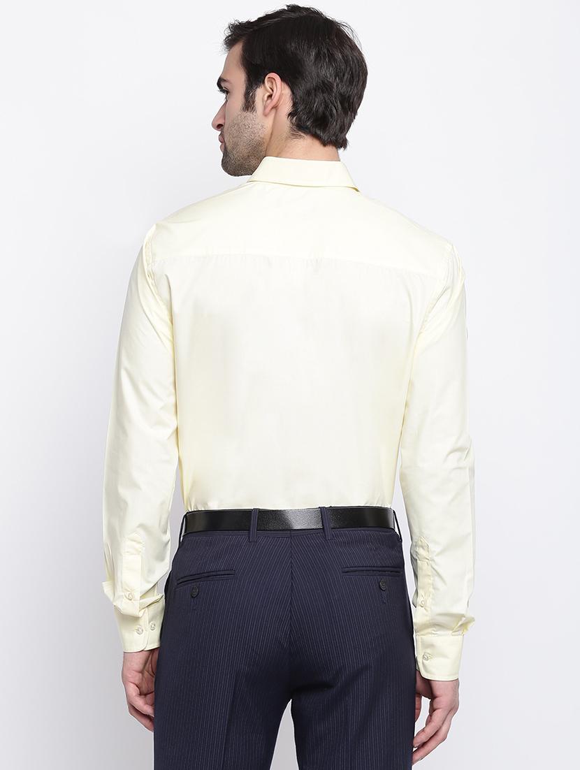 yellow solid formal shirt - 17284565 - Zoom Image - 3