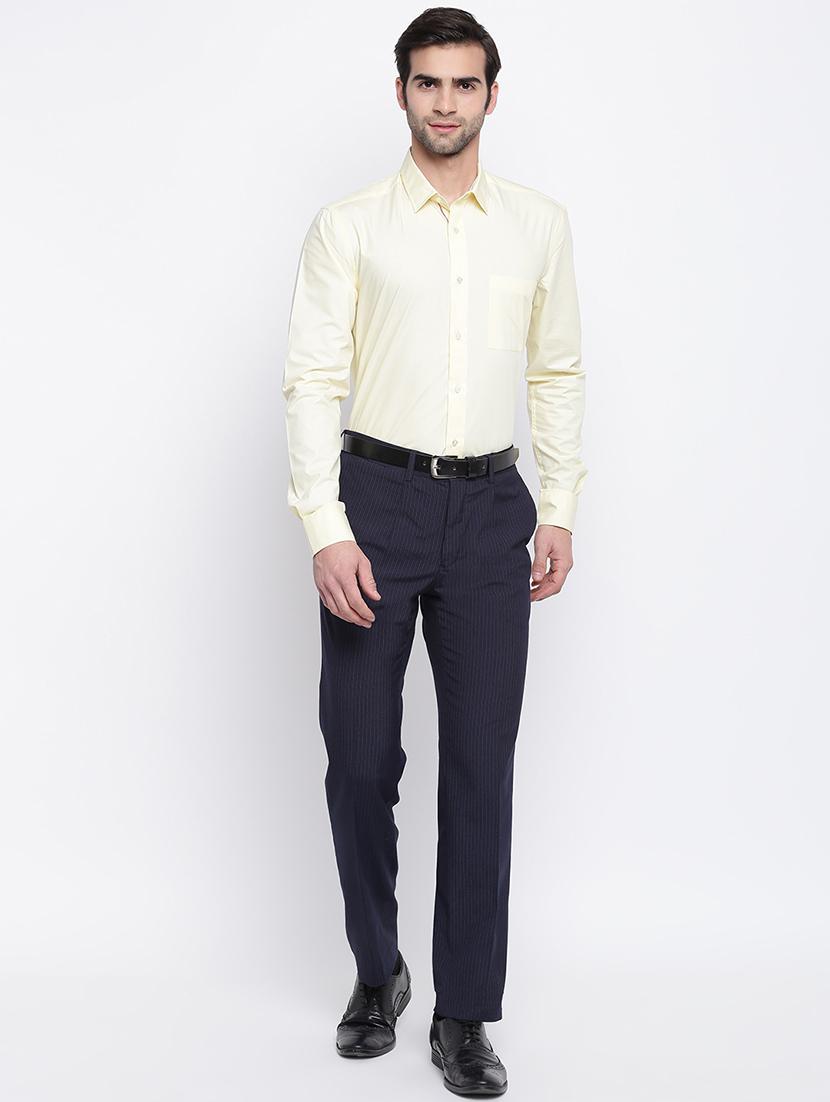 yellow solid formal shirt - 17284565 - Zoom Image - 4