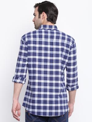 blue checkered casual shirt - 17284569 - Standard Image - 3