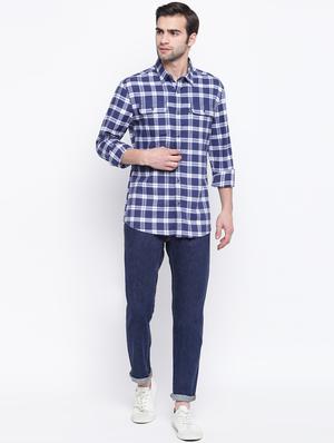 blue checkered casual shirt - 17284569 - Standard Image - 4