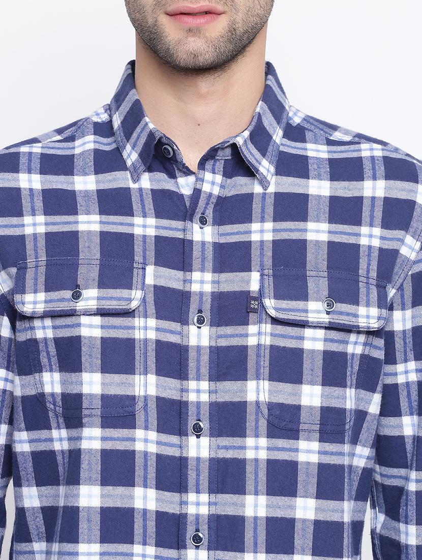 blue checkered casual shirt - 17284569 - Zoom Image - 5