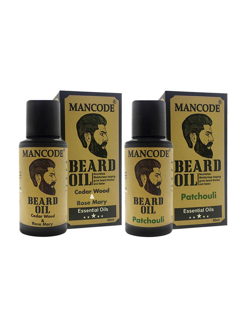 mancode beard oil cedarwood & rose mary, 60ml + mancode beard oil patchouli, 60 ml pack of 2 - 17284826 - Zoom Image - 1