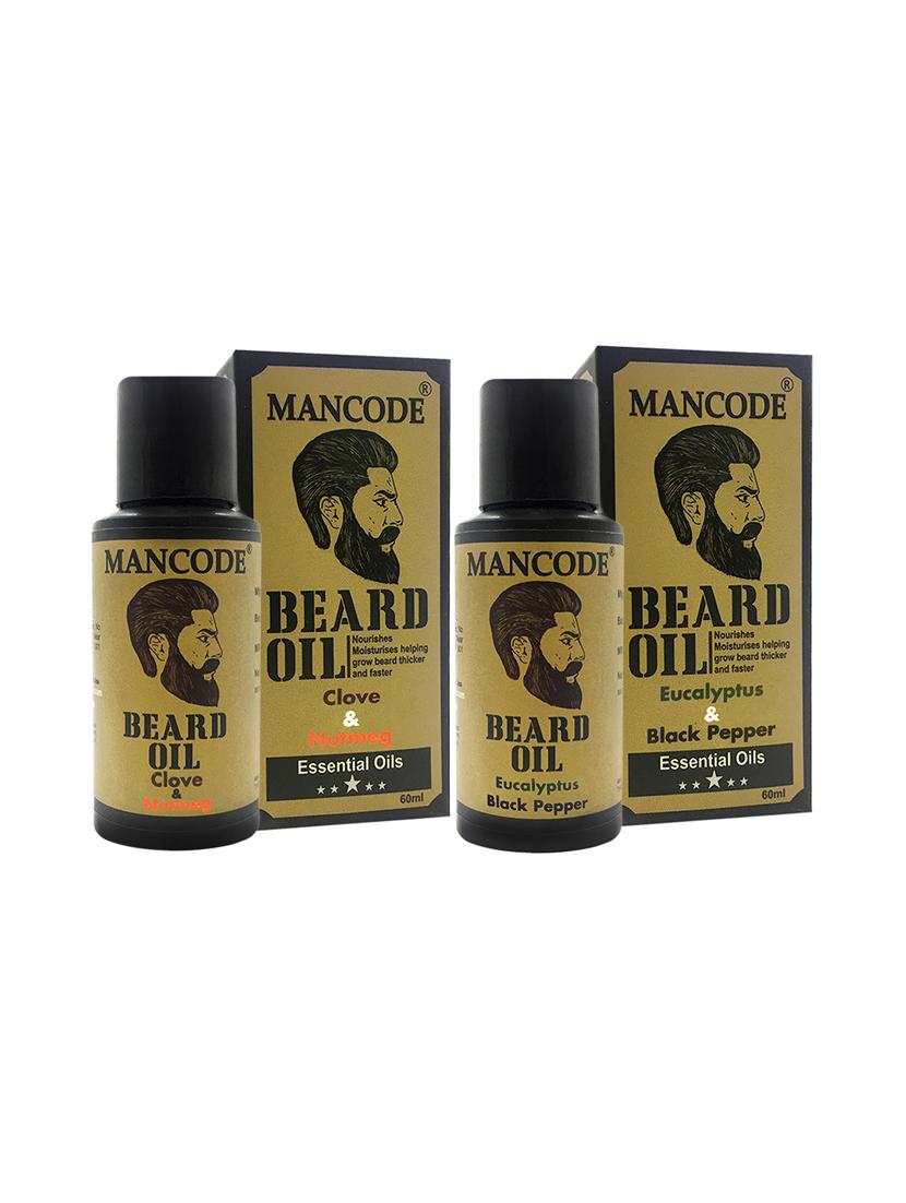mancode beard oil clove &nutmeg, 60ml + mancode beard oil eucalyptus & black pepper, 60 ml pack of 2 - 17284830 - Zoom Image - 1