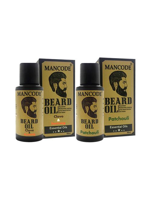 mancode beard oil clove & nutmeg, 60 ml + mancode beard oil patchouli, 60 ml pack of 2 - 17284831 - Standard Image - 1