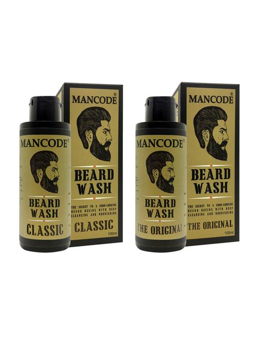 mancode beard wash classic, 100 ml + mancode beard wash the original, 100 ml pack of 2 - 17284861 - Standard Image - 1