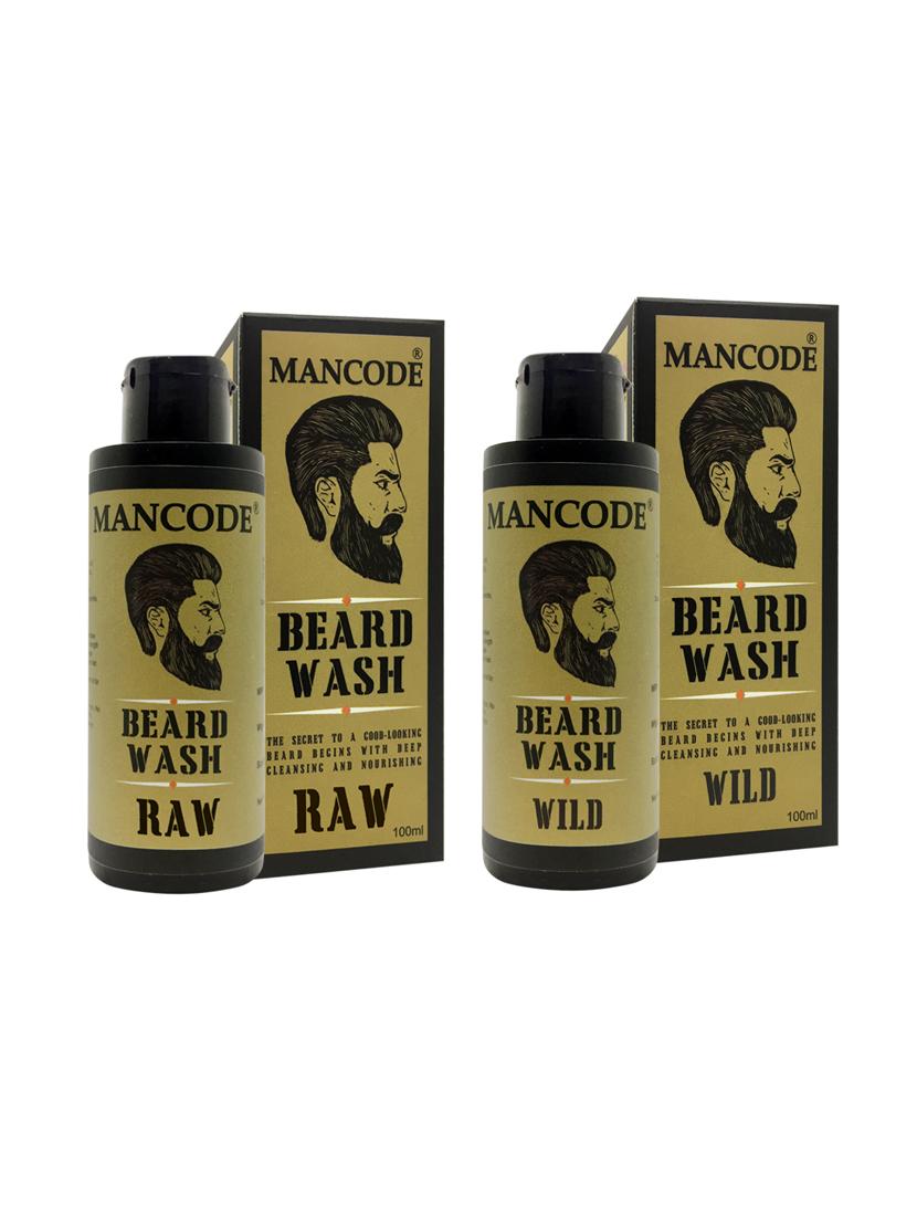 mancode beard wash raw, 100 ml + mancode beard wash wild, 100 ml pack of 2 - 17284863 - Zoom Image - 1