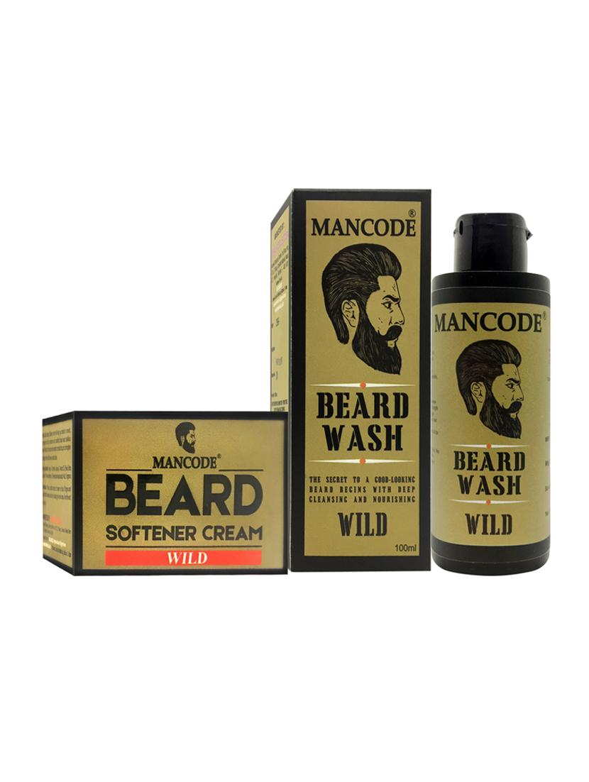 mancode beard softening cream wild 50gm+ mancode beard wash wild 100ml pack of 2 - 17284870 - Zoom Image - 1