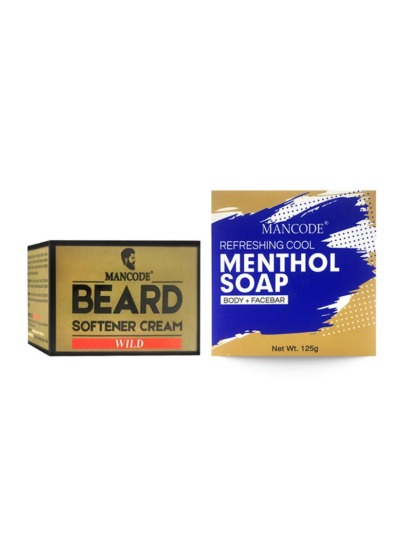 mancode beard softening cream wild, 50gm + mancode refreshing cool menthol soap, 125gm - 17284920 - Zoom Image - 1