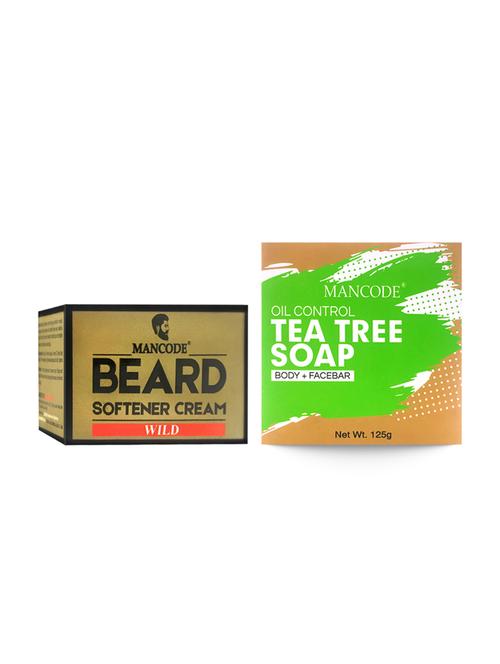 mancode beard softening cream wild, 50 gm + mancode tea tree oil control soap, 125gm - 17284921 - Standard Image - 1