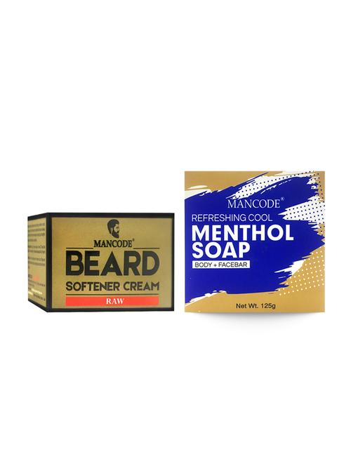 mancode beard softening cream raw, 50gm + mancode refreshing cool menthol soap, 125gm - 17284923 - Standard Image - 1