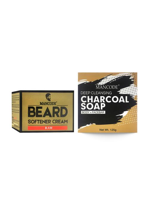 mancode beard softening cream raw, 50 gm + mancode charcoal deep cleansing soap, 125gm - 17284925 - Standard Image - 1