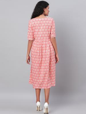 printed gathered dress - 17286099 - Standard Image - 3