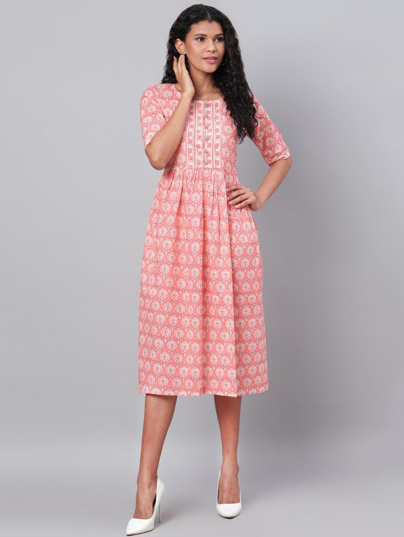 printed gathered dress - 17286099 - Zoom Image - 1
