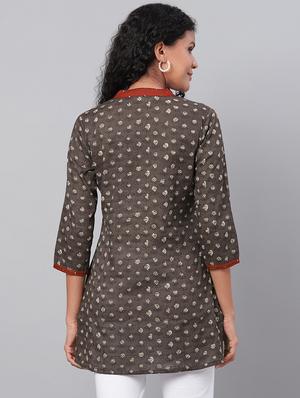 printed straight kurti - 17286102 - Standard Image - 3
