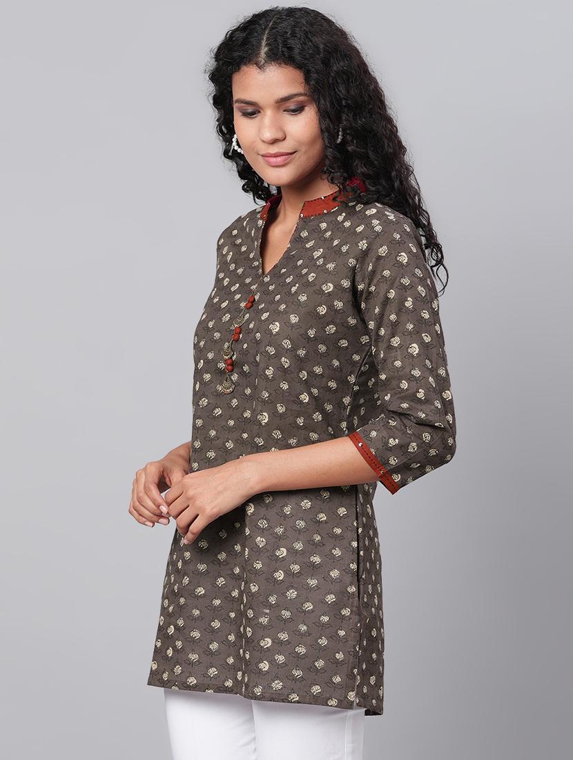 printed straight kurti - 17286102 - Zoom Image - 2