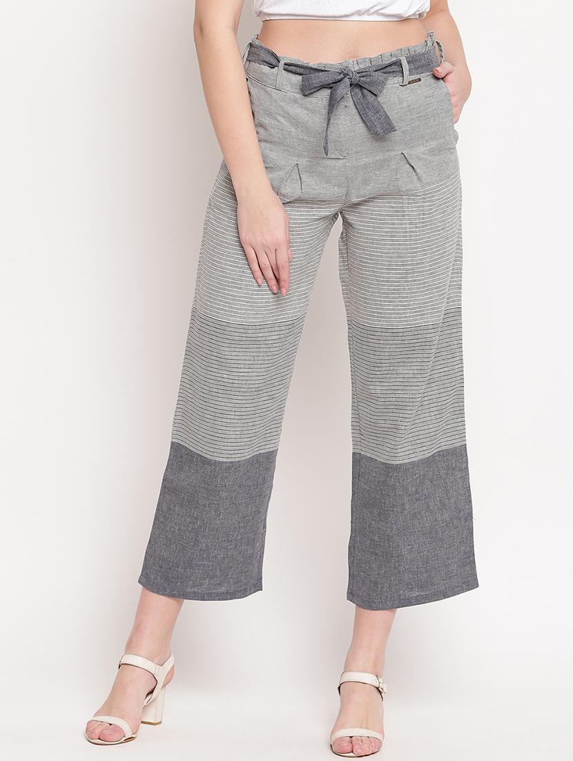 tie front striped trouser - 17286660 - Zoom Image - 1