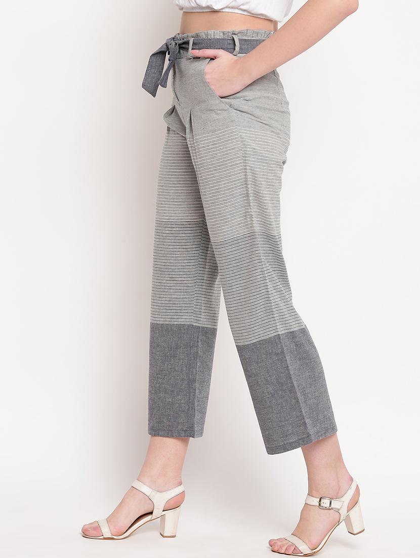 tie front striped trouser - 17286660 - Zoom Image - 2