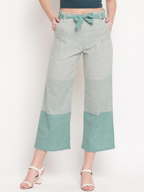 tie front striped trouser - 17286661 - Standard Image - 1