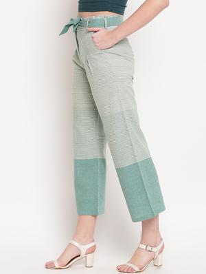tie front striped trouser - 17286661 - Standard Image - 2