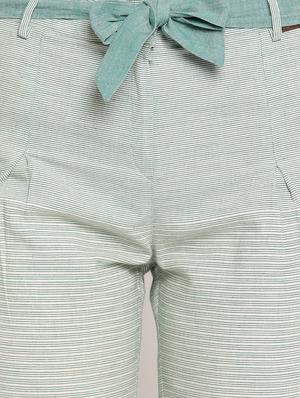tie front striped trouser - 17286661 - Standard Image - 5