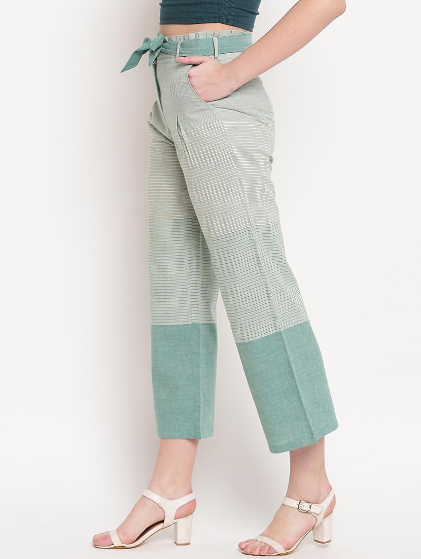 tie front striped trouser - 17286661 - Zoom Image - 2
