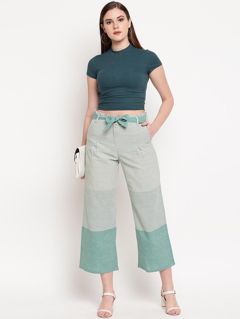 tie front striped trouser - 17286661 - Zoom Image - 4