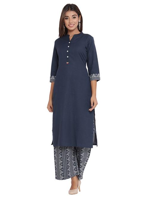 solid kurta palazzo set - 17287161 - Very Small Image - 1