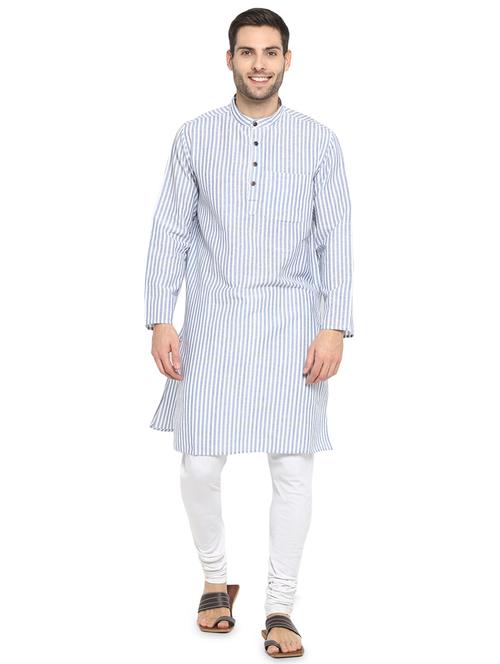 blue striped kurta pyjama set - 17287300 - Very Small Image - 1