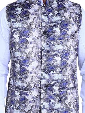 multi colored paisley print nehru jacket - 17287529 - Standard Image - 5