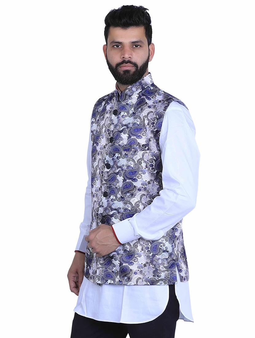 multi colored paisley print nehru jacket - 17287529 - Zoom Image - 2