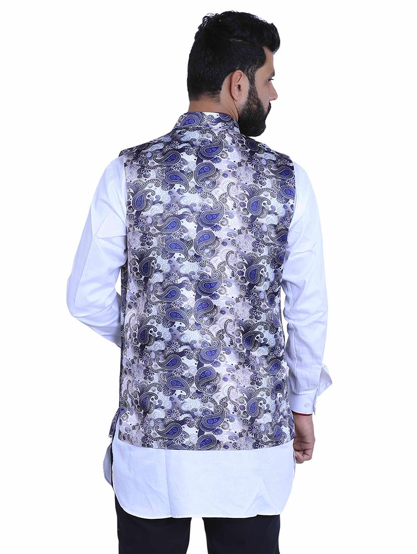multi colored paisley print nehru jacket - 17287529 - Zoom Image - 3
