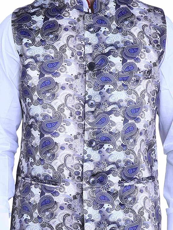 multi colored paisley print nehru jacket - 17287529 - Zoom Image - 5