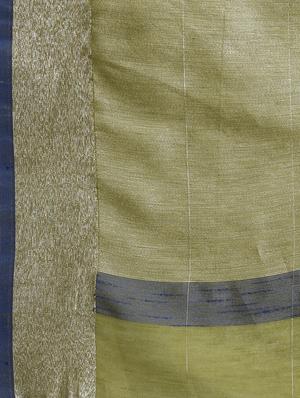 mehandi linen bordered saree with blouse - 17287843 - Standard Image - 4