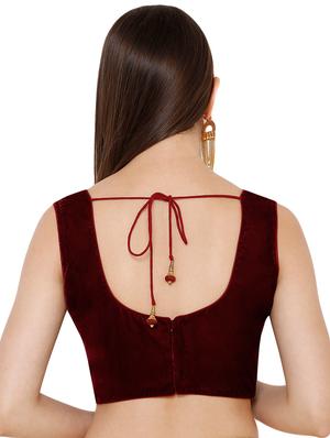 plain velvet blouse - 17287894 - Standard Image - 3