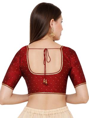 self design brocade blouse - 17287897 - Standard Image - 3