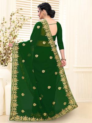 self design embroidered saree with blouse - 17288066 - Standard Image - 2
