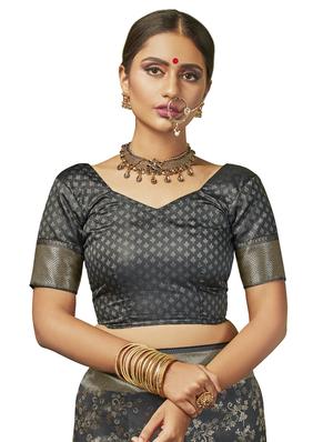 floral banarasi saree with blouse - 17288136 - Standard Image - 2