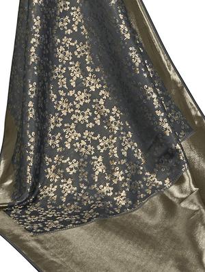 floral banarasi saree with blouse - 17288136 - Standard Image - 4