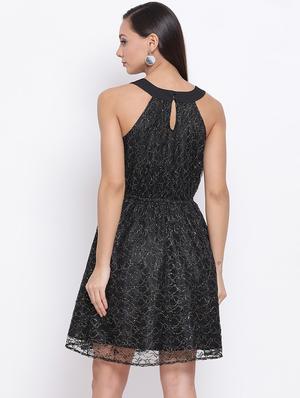 round neck blouson fit & flare dress - 17288226 - Standard Image - 3