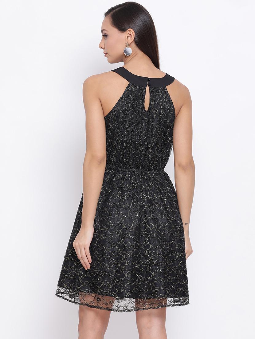 round neck blouson fit & flare dress - 17288226 - Zoom Image - 3