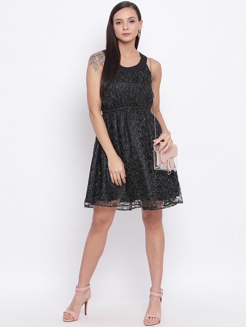 round neck blouson fit & flare dress - 17288226 - Zoom Image - 4