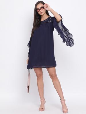 embellished detail a-line dress - 17288227 - Standard Image - 4