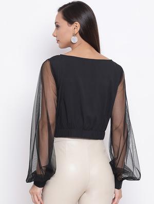 bishop sleeved crop top - 17288250 - Standard Image - 3