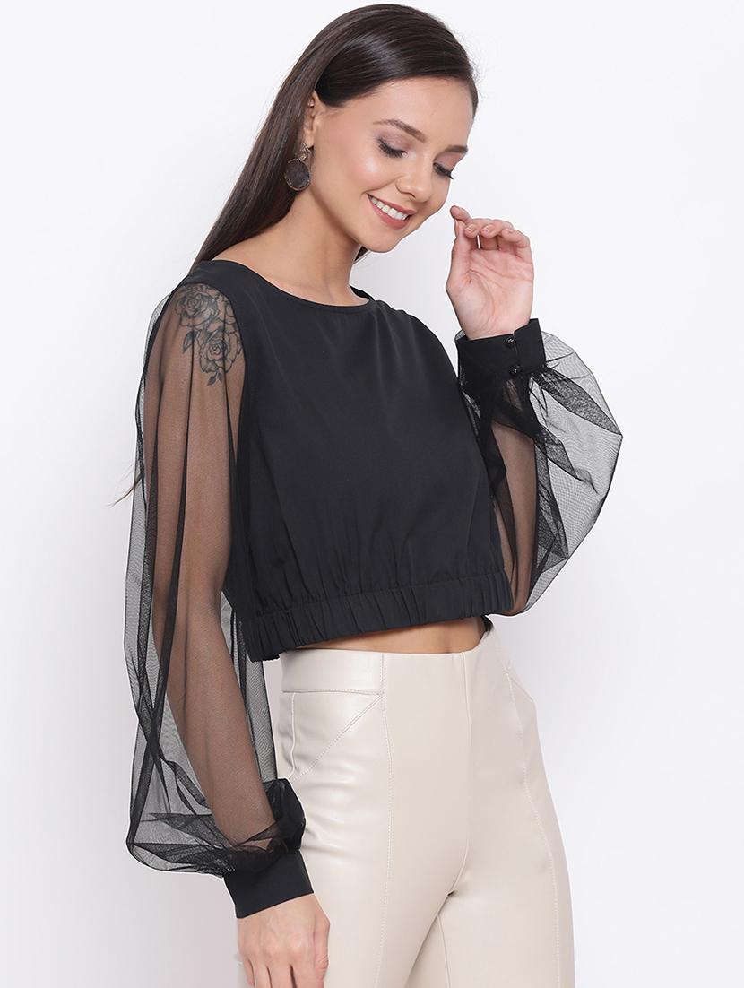 bishop sleeved crop top - 17288250 - Zoom Image - 2